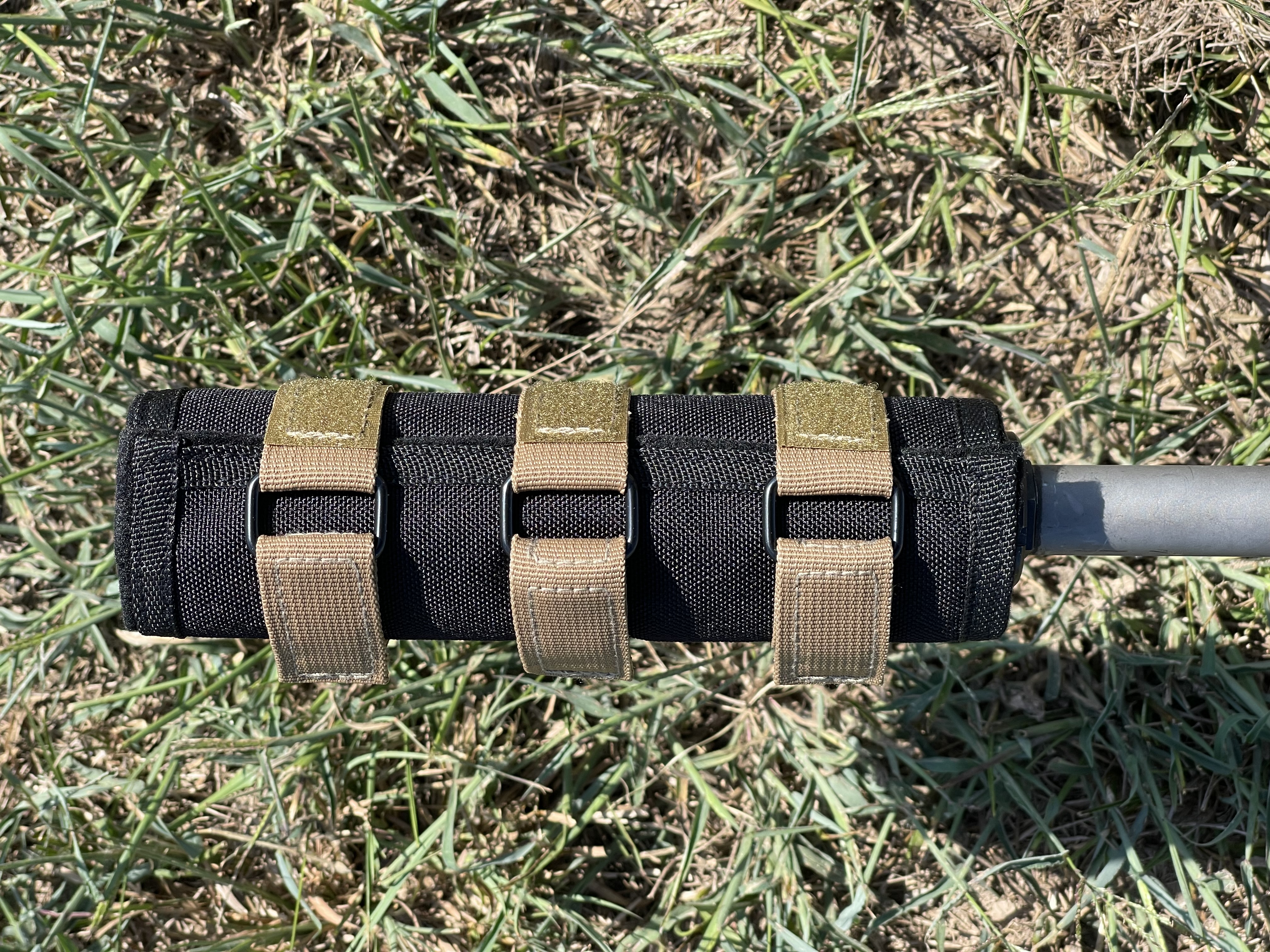 IMG 2290 - Full Auto High Temp Sub-Tac ALPHA Suppressor Cover 10 inch Black with FDE Straps